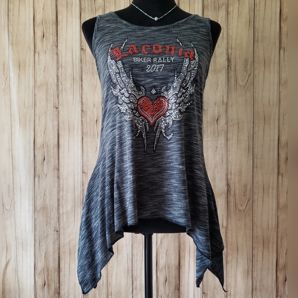 🤘VINTAGE Laconia Biker Rally Bling Tank Top